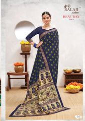 Authorized BALAJI COTTON IKKAT WAX SAREE VOL 1 Wholesale  Dealer & Supplier from Surat