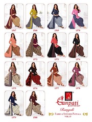 New released of GANPATI RANGOLI VOL 15 by GANPATI COTTON SUITS Brand