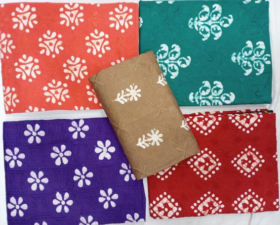 Mf Arvi Colorful Chikan Work Batik With Open Image