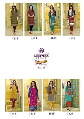 DEEPTEX I CANDY VOL 16 Unstitched Kurtis Wholesaler