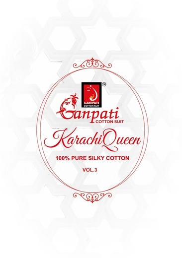 New released of GANPATI KARACHI QUEEN STITCHED VOL 3 by GANPATI COTTON SUITS Brand